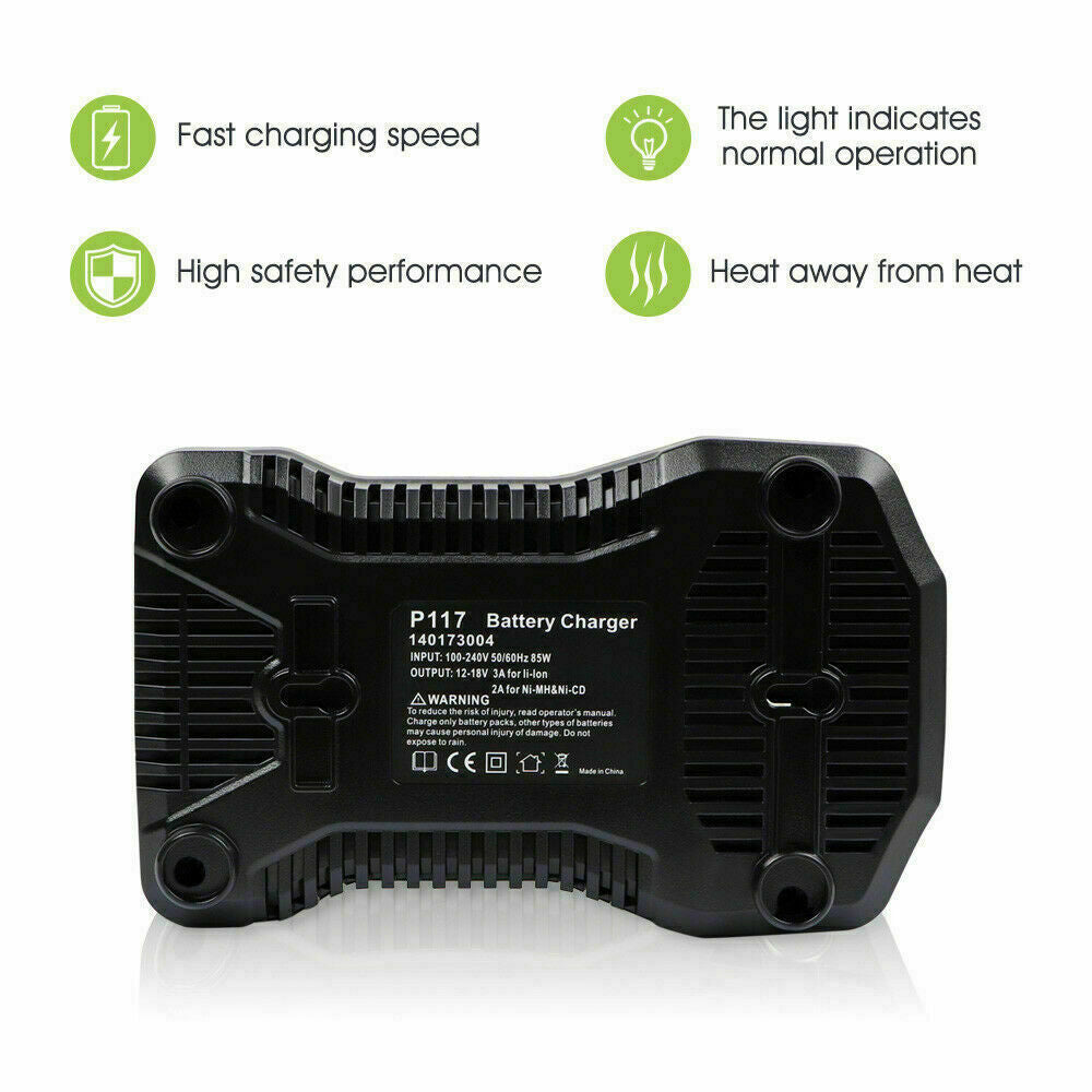 18V P117 P118 Charger for Ryobi 18-Volt ONE+ Battery 18V P117 P118 Charger for Ryobi 18-Volt ONE+ Battery